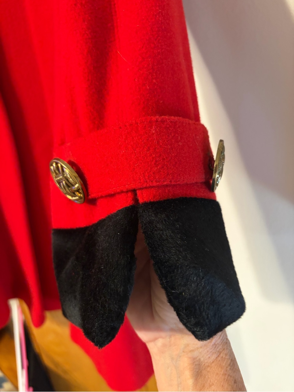 ANDREA II Red Coat with Black Trim & Gold Buttons Vintage 1960’s Size 16W - Picture 3 of 10
